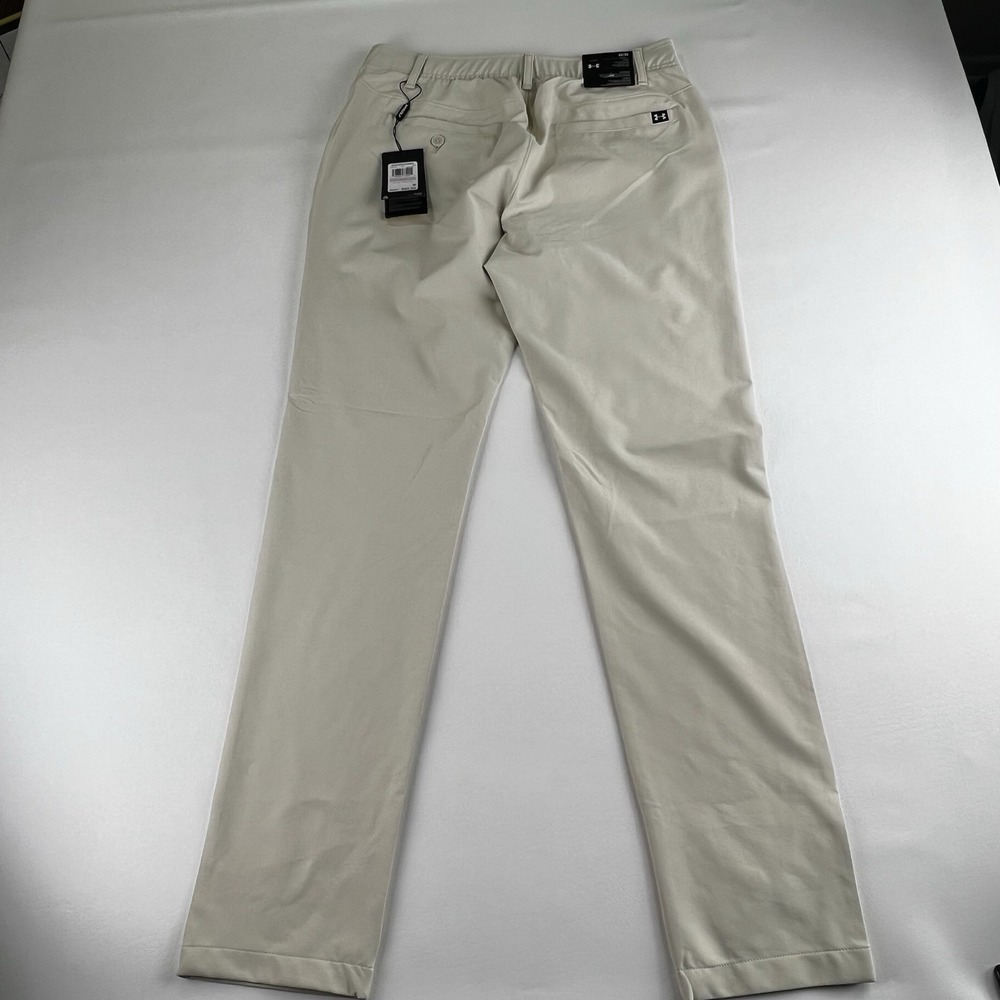 Under Armour Men's Golf Pants 32x32 Beige UA Taper Stretch Golf Performance-NWT - Picture 4 of 13